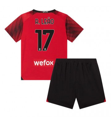 AC Milan Rafael Leao #17 Hjemmedraktsett Barn 2023-24 Kortermet (+ Korte bukser)